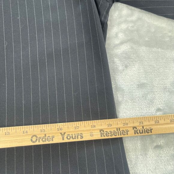 Lauren Ralph Lauren Shirt Womens Medium Navy Pinstripe Wool Button Front Tunic - Picture 8 of 15